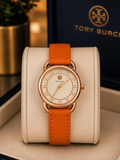 Tory Burch Phipps Orange Leather  original Ladies Watch