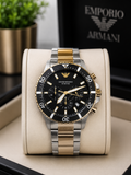 Emporio Armani AR11367 Men's Chronograph Two-Tone Stainless Steel metal strap original watch