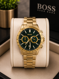BOSS Men's Gold-Tone Chronograph metal strap original Watch