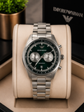 Emporio Armani Men's Stainless Steel Chronograph metal strap original Watch