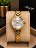 Citizen Quartz 23K Gold Plated Diamond Accent Ladies Watch