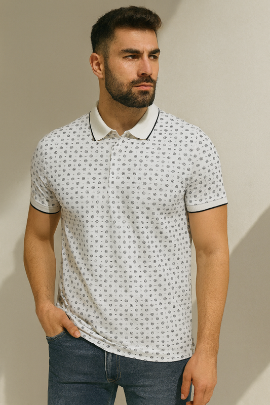 A-X PRINTED POLO T-SHIRT