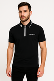HKT LONDON BLACK ZIP POLO T-SHIRT