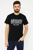 A-X BLACK MILANO LOGO ROUND NECK T-SHIRT