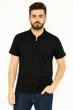 C-K BLACK ZIP POLO T-SHIRT