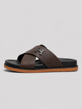 HERMS Men's Premium Criss-Cross Leather Slipper