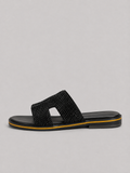 HRMS Midnight Sparkle H-Cutout Luxury leather slipper