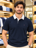 TMY CONTRAST COLLAR RUGBY POLO T-SHIRT