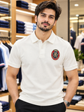 TMY HERITAGE LION CREST EMBROIDERED POLO T-SHIRT
