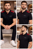HKT LONDON RACING SHOULDER STRIPE POLO T-SHIRT