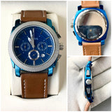 FOSL CHRONO LEATHER STRAP WATCH