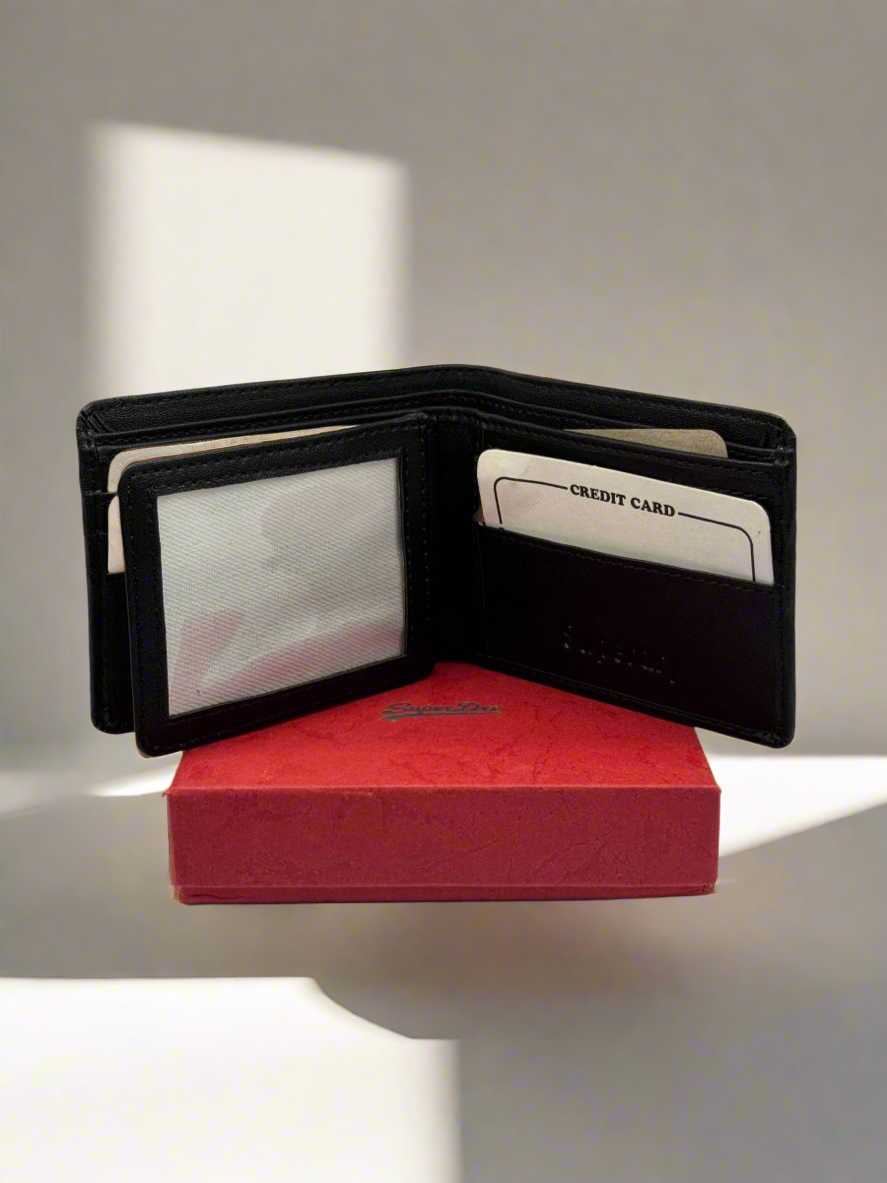 SUPERDRY LEATHER BI FOLD MENS  WALLET