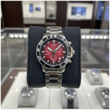 Tissot Seastar 1000 Chronograph - Burgundy Red Dial high end metal strap watch