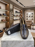 TMY Polished Espresso Leather Horsebit Loafers