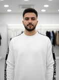 A-X WHITE CREW NECK SWEATSHIRT PREMIUM ATHLEISURE FIT FULL SLEEVE T-SHIRT