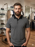 A-X MONOGRAM PRINT PIQUE POLO T-SHIRT