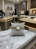 Luxurious Bvlgari-Inspired Mother of Pearl Gold-Tone Link Bracelet
