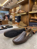 United Colors of Benetton Men's Textured Leather Driver Loafers