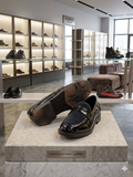 A-X Dual-Texture Midnight Black Penny Loafers