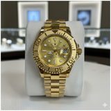 Rolex Yacht-Master 40mm Yellow Gold Concept – Champagne Dial with President Bracelet metal strap watch