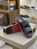 LV Men’s Dual-Strap Buckle leather slipper