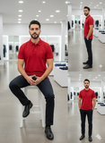 USP A CLASSIC SOLID RED PIQUE POLO T-SHIRT