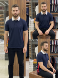 TMY CONTRAST COLLAR PIQUE POLO T-SHIRT