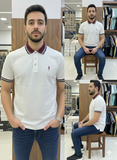 YS L EMBROIDERY CONTRAST POLO T-SHIRT
