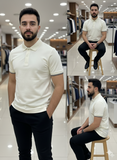 HG BSS CONTRAST TIPPED HAND POLO T-SHIRT