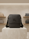 Burberry Knight Logo Pebbled Leather Crossbody Body