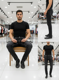 ZRA RELAX FIT BLACK COATED JEANS