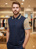 HG BSS TWO-TONE QUARTER-ZIP POLO T-SHIRT