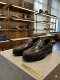 Rosso Brunello Men's Dark Brown Leather Hardware-Detail Loafers