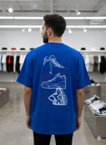 JRDN BACK PRINTED SNEAKER BLUEPRINT OVERSIZED T-SHIRT