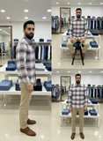 TMY NAVY & PINK PLAID SHIRT – SLIM FIT BUTTON-DOWN – PREPPY CHECK DESIGN OG SHIRT