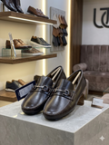 TMY Polished Espresso Leather Horsebit Loafers