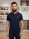 LCST COLOR-BLOCK COLLAR PIQUE POLO T-SHIRT