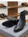 THE WOAKES PAIR Exotic Python-Embossed Side-Zip Boots