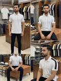 A-X SHOULDER TAPE PIQUE POLO T-SHIRT