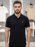 C-K SHOULDER TAPE PIQUE POLO T-SHIRT