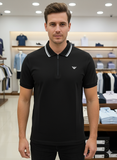 EMP ARMNI ZIP-UP POLO T-SHIRT