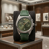 Emporio Armani Chronograph  Leather Watch