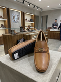 Tommy hilfiger  Premium Tan Pebble-Grain Leather Horsebit Loafers