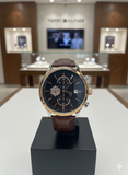 Tommy Hilfiger Men's Chronograph: Brown Leather & Rose Gold leather strap watch