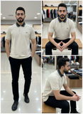 LCST STRIPED COLLAR POLO T-SHIRT