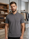 A-X QUARTER-ZIP TAPE LOGO POLO T-SHIRT
