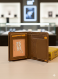 MONT BLANC Genuine Leather Trifold Wallet