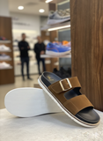 ZARA The Urban Suede Two-Strap leather slipper