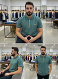 HG BSS BASIC ZIP POLO T-SHIRT