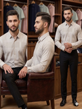 IMP PREMIUM GHOST-CHECK SATIN-FINISH LUXURY SHIRT – ARCTIC SILVER CHECKS SHIRT